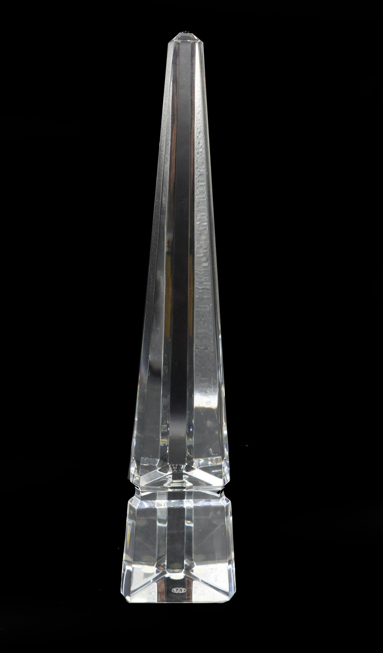 French Baccarat Crystal Osiris Triangular Obelisk Luxor Monument Sculpture (1 of 13)