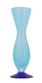 Kosta Boda Cobalt and Light Blue Art Glass Adonis Vase