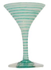 Artistic Modernist Lined Cocktail Glass