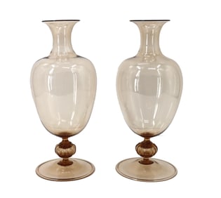 Paolo Venini (1895-1959) Italian, (2) Murano Glass Vases