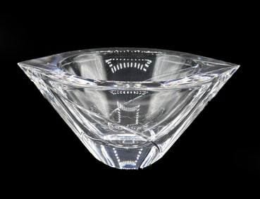 Swedish Orrefors Marin Swirl Eye Pattern Crystal Bowl