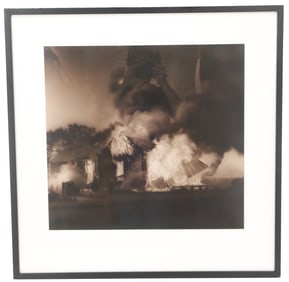 Jack Spencer (Born 1951) American, Signed 1998 Gelatin Silver Print of House Burning in Como,