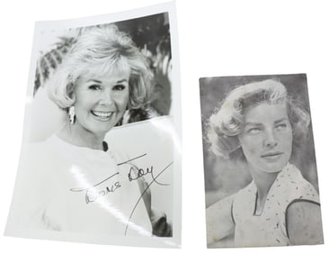 BOGO (2 Leading Ladies Autographed Photos Doris Day & Lauren Bacall