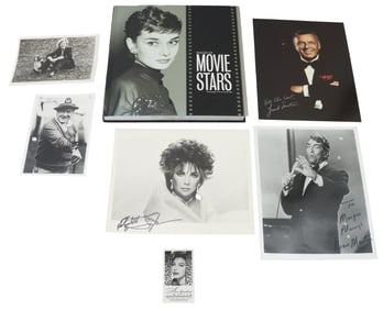 Stunning Hollywood Coffee Table Book w/ 6 Autographed Photos of Iconic Stars