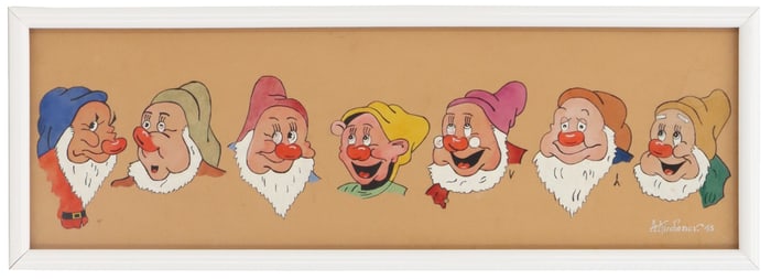 A. Kirchener (20th Century) French, Parisian Street Art of Disney's Seven Dwarves