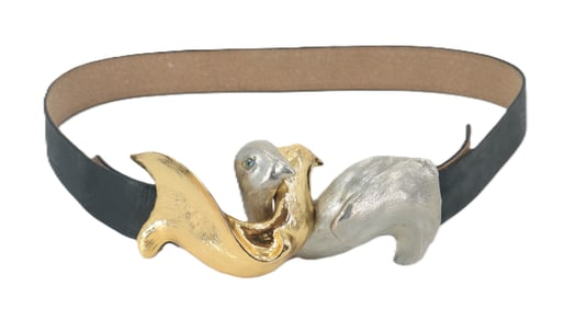 Christopher Ross Vintage Dove Belt Buckle With Belt
