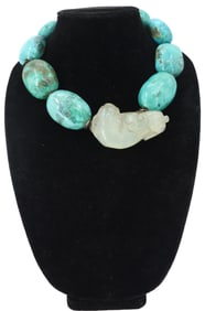 Jadeite and Turquoise Necklace
