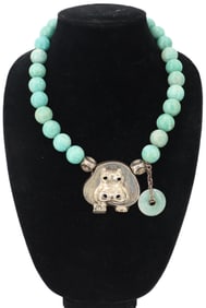 Jadeite and Silver Necklace