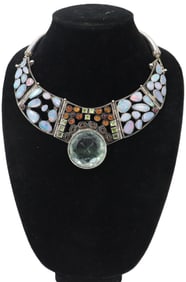90% Silver and Multi-Stone Necklace - Gross 7.360 ozt.
