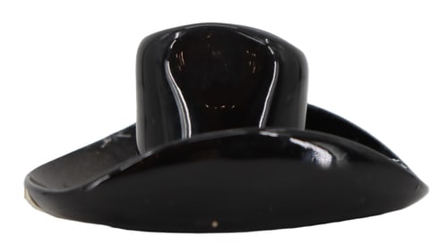 William J. Gordy (1910-1993) American, Tiny Black Glazed Art Pottery Cowboy Hat