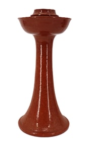 North Carolina Jugtown Pottery Glazed Sculpted Candlestick