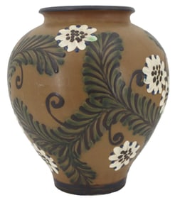 Herman A. Kahler (1846-1917) Danish, Antique Floral Ceramic Vase