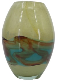 Maltese Mdina Strata 1976 Signed Art Glass Vase