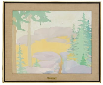 Orlando Cord (born 1922) American, Oil on Canvas Abstract Expressionist Landscape