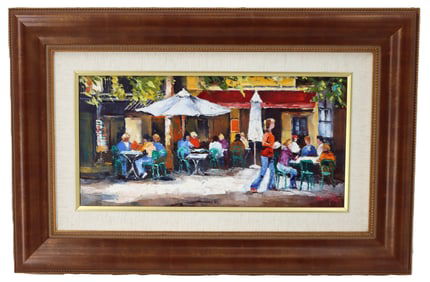 James Pratt (Born 1944) New Zealander/American, Street Scene Oil on Canvas