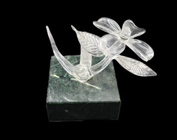 Frabel Art Glass Dogwood Flower Sculpture