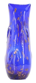 Blue and Gold Cased Glass Vase