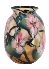 Charles Lotton (1935-2021) American, Multi Flora Art Glass Vase