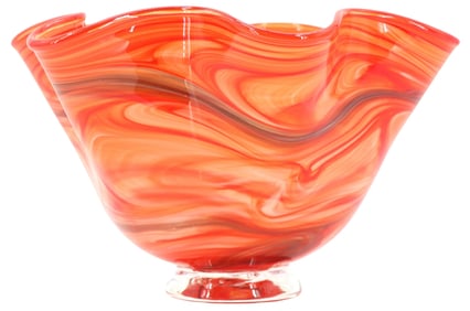 Bryan Goldenberg 20th/21st Century American, Slow Burn Glass Studio, California "Ruffled Bowl"