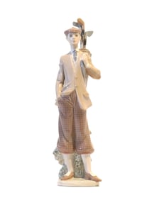 Spanish Lladro Porcelain Male Golfer Sculpture with Original Box