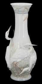 Lladro Heron's Realm Porcelain Vase