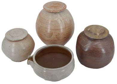 Warren MacKenzie (1924-2018) American, (4) Marked Stillwater Stoneware Pieces
