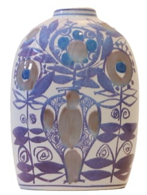 Kari Christensen (1938-1997) Danish, Royal Copenhagen Hand-Painted Faience Vase