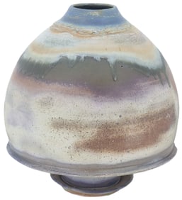 Stoneware Vase With Partial Glaze