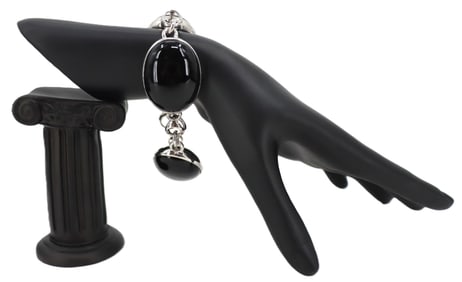 Di Modolo Sterling Silver and Onyx Bracelet - Gross 2.240 ozt.