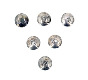 (6) Sterling Silver Buttons - Gross 0.820 ozt.