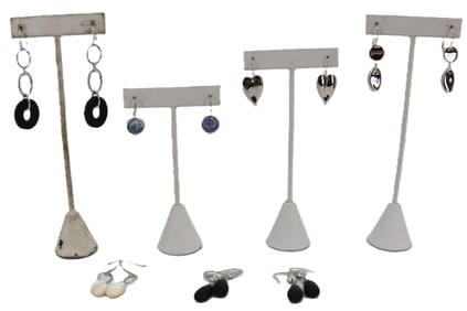 (7) Pairs of Elle Sterling Silver Earrings - Gross 1.330 ozt.