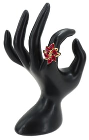 Marked 925, Ruby, and Diamond Ring - Gross 0.185 ozt.