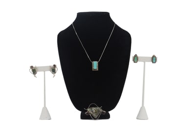 (6) Sterling Silver, Marcasite and Turquoise Jewelry -Gross 1.250 ozt.