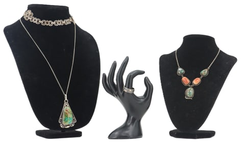 (4) Pieces of Silver Jewelry - Gross 2.410 ozt.