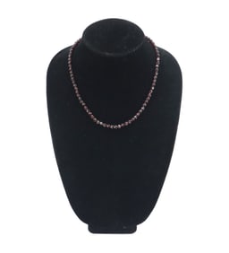 14k Gold Clasp & Garnet Necklace