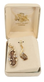 Pair of Maui Divers of Hawaii 14k Gold Pendants - Gross 5.8 g.