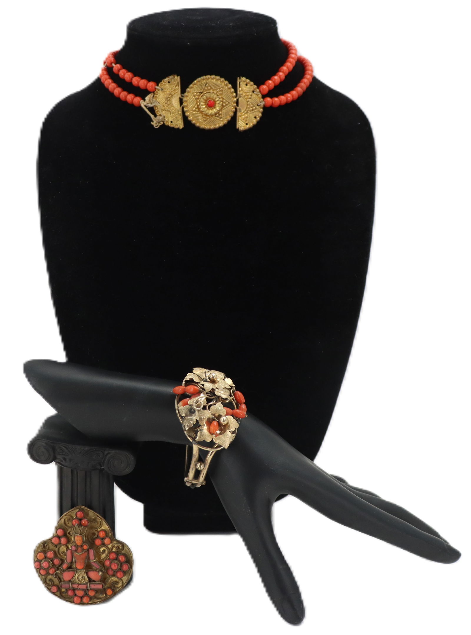 Glass & Gold Filled Bracelet, Pin, And Necklace (1 of 20)