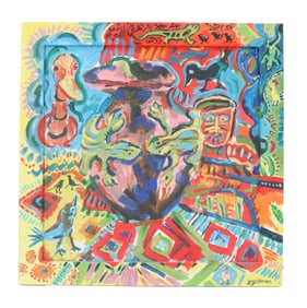 Irene Gorman (20th/21st Century) American, Acrylic on Canvas Folk Art Abstract