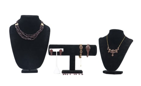 (6) Pieces of Garnet Jewelry