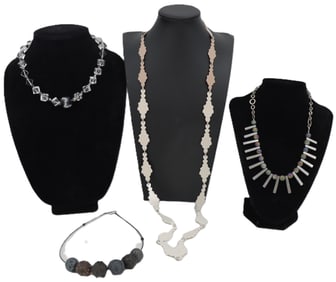(4) Modern and Artisan Necklaces