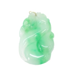 Carved Green Jadeite Pendant