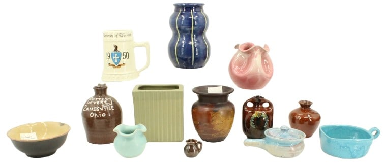 Excellent Collection of (13) American 20th and 21st Century Pottery Pieces: Excellent Collection of (13) American 20th and 21st Century Pottery Pieces. Includes pieces from the deep South potters like Ben Owen and Marvin Bailey to California Faience to the famed pottery 