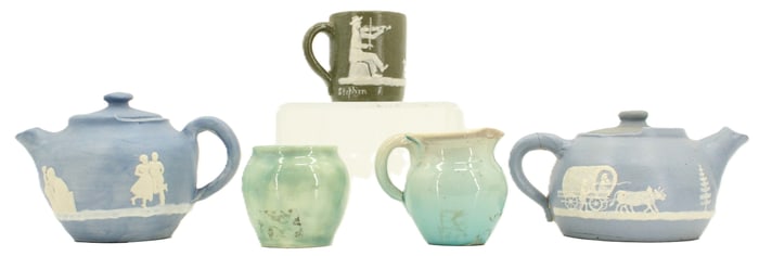 (5) Pisgah Forest Pottery Cameo and Glazed Pieces