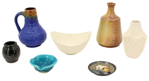 (7) Pieces of Modern European Art Pottery