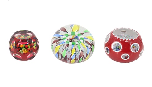 (3) Scottish Art Glass Paperweights
