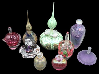 (9) Glass Perfume Bottles