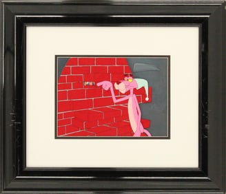 Pink Panther and Red Wall Serigraph Cel
