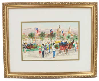 Urbain Huchet (Born 1930) French, "Cannes" Signed and Numbered Lithograph