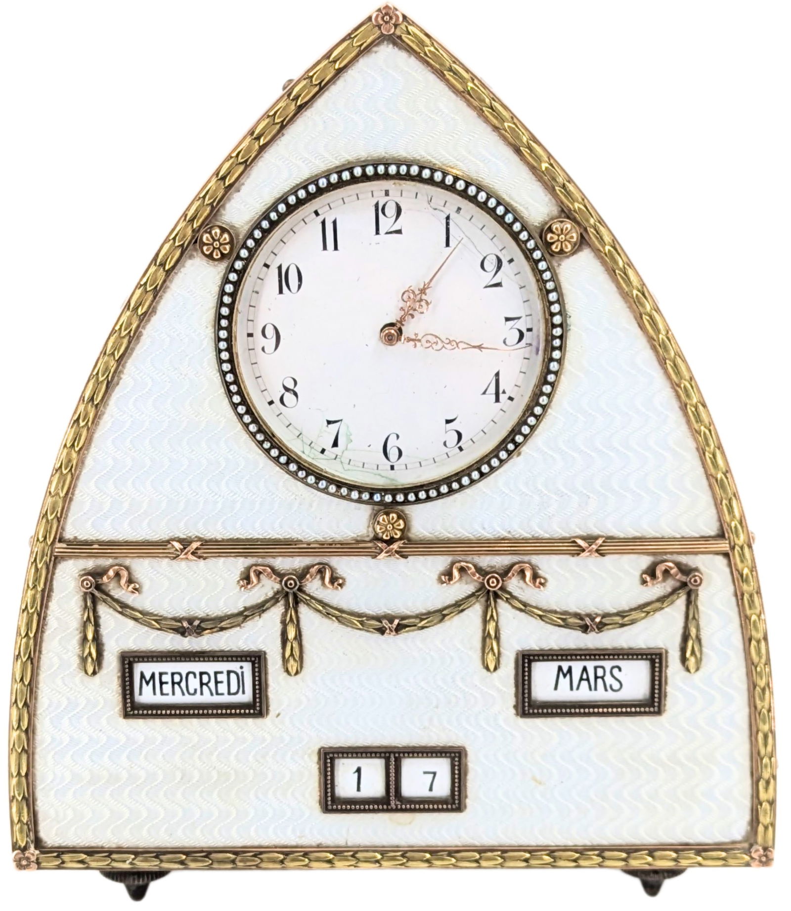 Fantastic Rare Russian Faberge Imperial Desk Clock Pre-1908