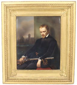19th Century Monumental KPM Porcelain Plaque Hand painted and signed by Carl Meinelt (1825-1900)